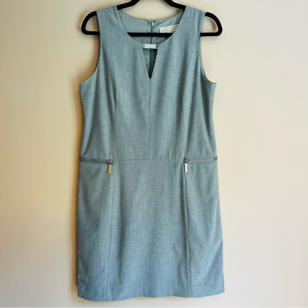 Michael Kors Sleeveless Shift Dress, Gray, Size 10